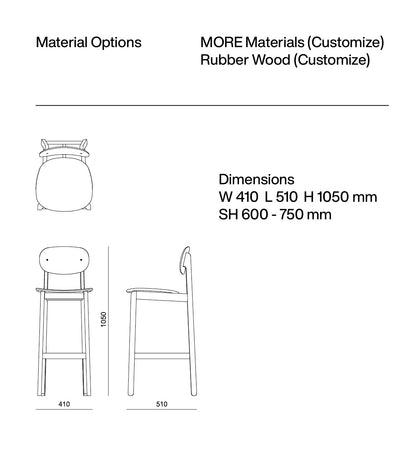 Bean Bar Stool Backrest